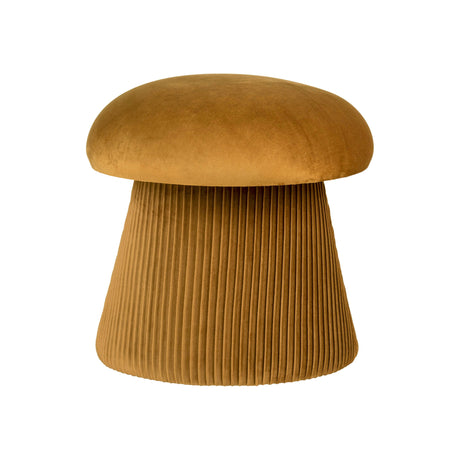 Hampton puff i oker velour på hvit bakgrunn