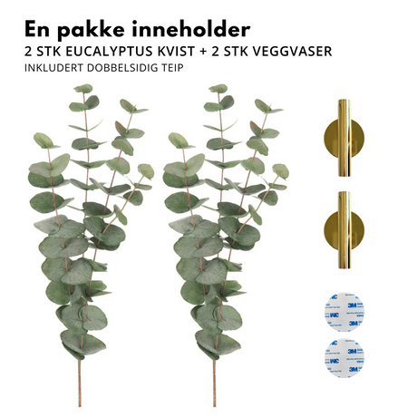 Väggvas med eukalyptus och Manhattan, guld