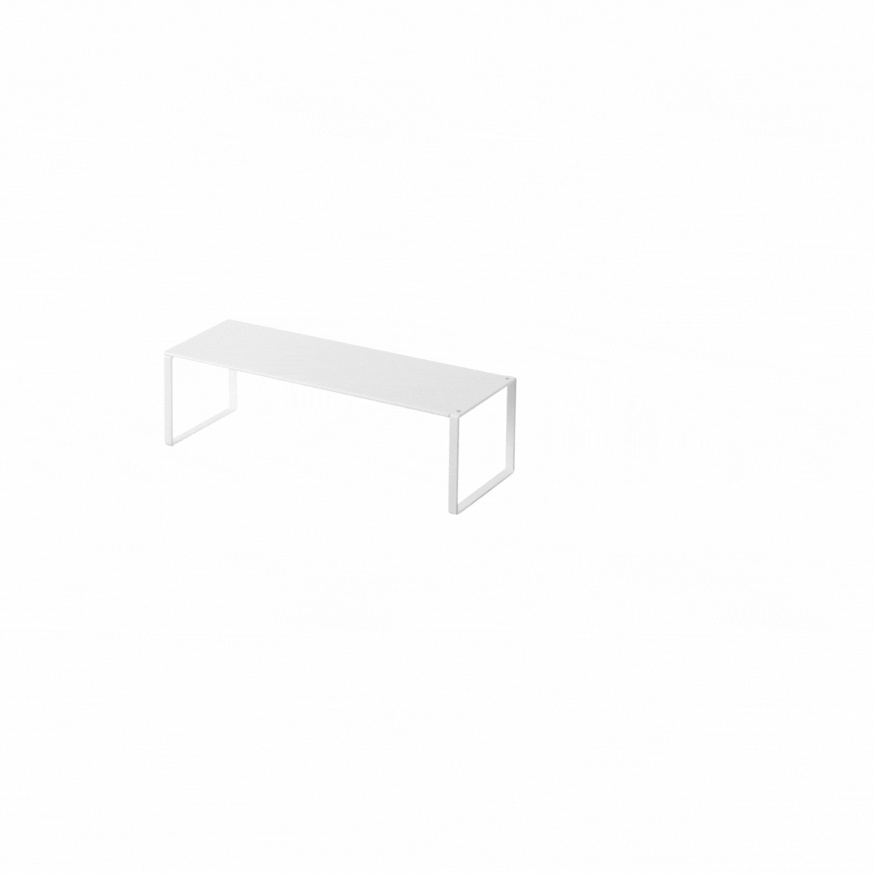 Utrekkbar og stabelbar skohylle i hvit stål – minimalistisk design for skap og garderobe, perfekt for praktisk og ryddig skooppevaring