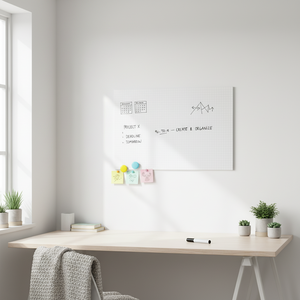 Magnetisk whiteboardfolie montert ved hjemmekontor