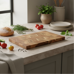 akasietrefjøl natur brun med fiskebein design