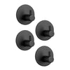 4-pk selvklebende knagger i matt sort metall med rundt feste og rent design. - Lindas dekor