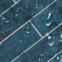 Louise gloss blå selvklebende veggfliser