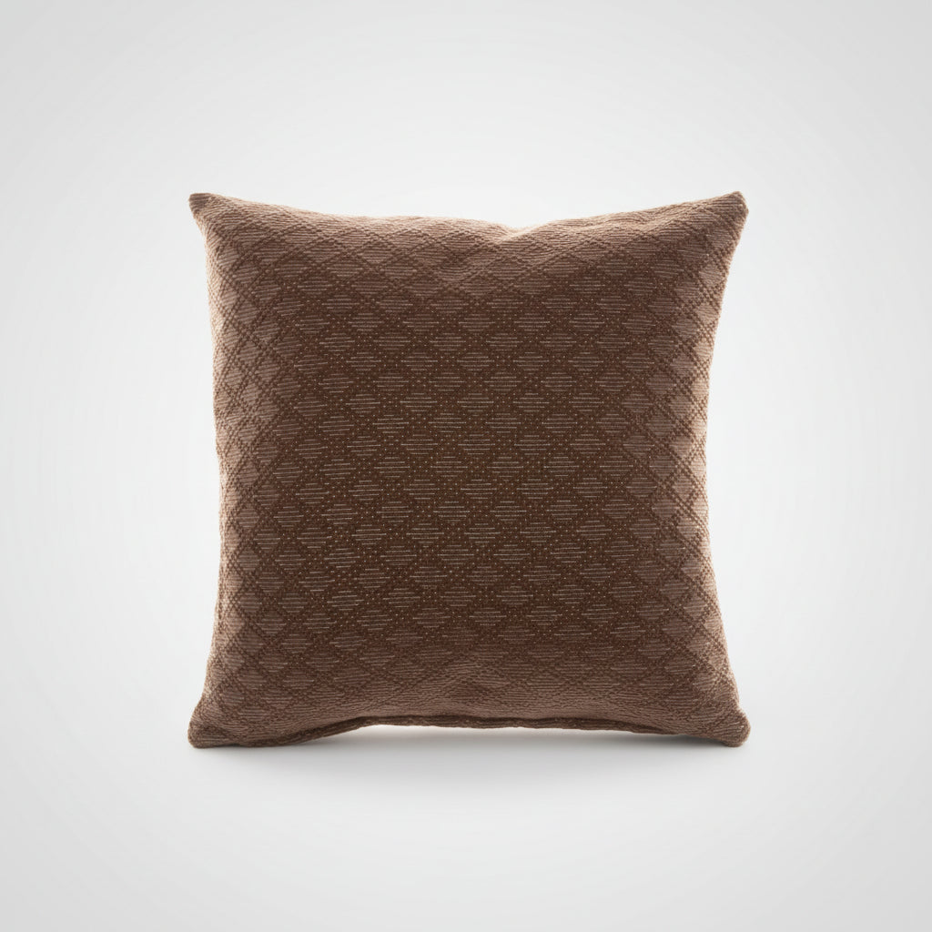 brunt putetrekk i bomull 45x45 cm med struktur