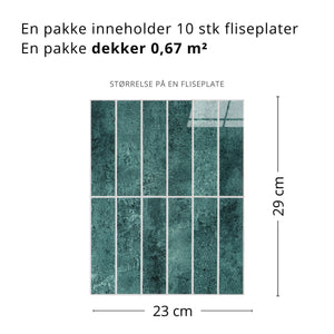 10-pk Alma gloss grønn selvklebende veggfliser