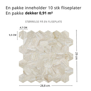 10-pk Grace hexagon selvklebende veggfliser