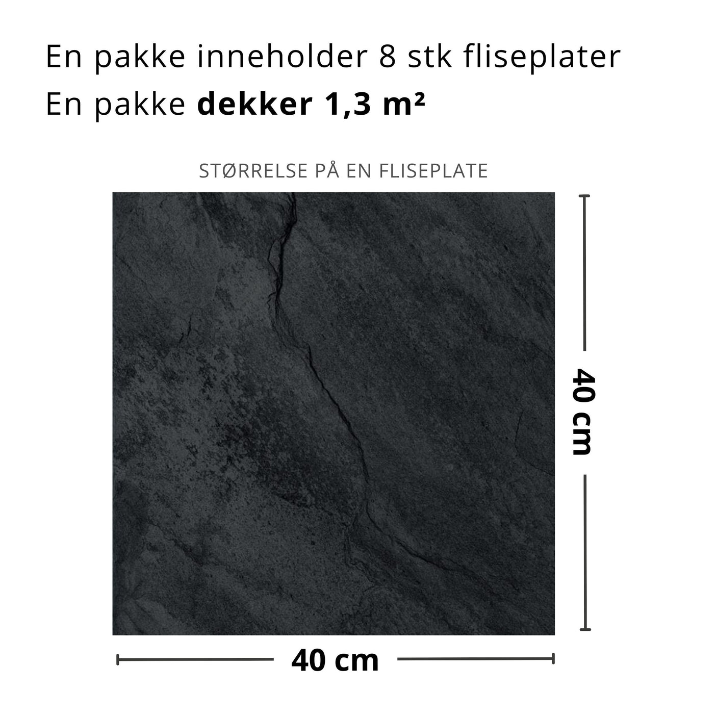 Självhäftande plattor i antracitskiffer