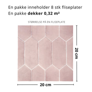 Mathilde pudderrosa selvklebende fliser
