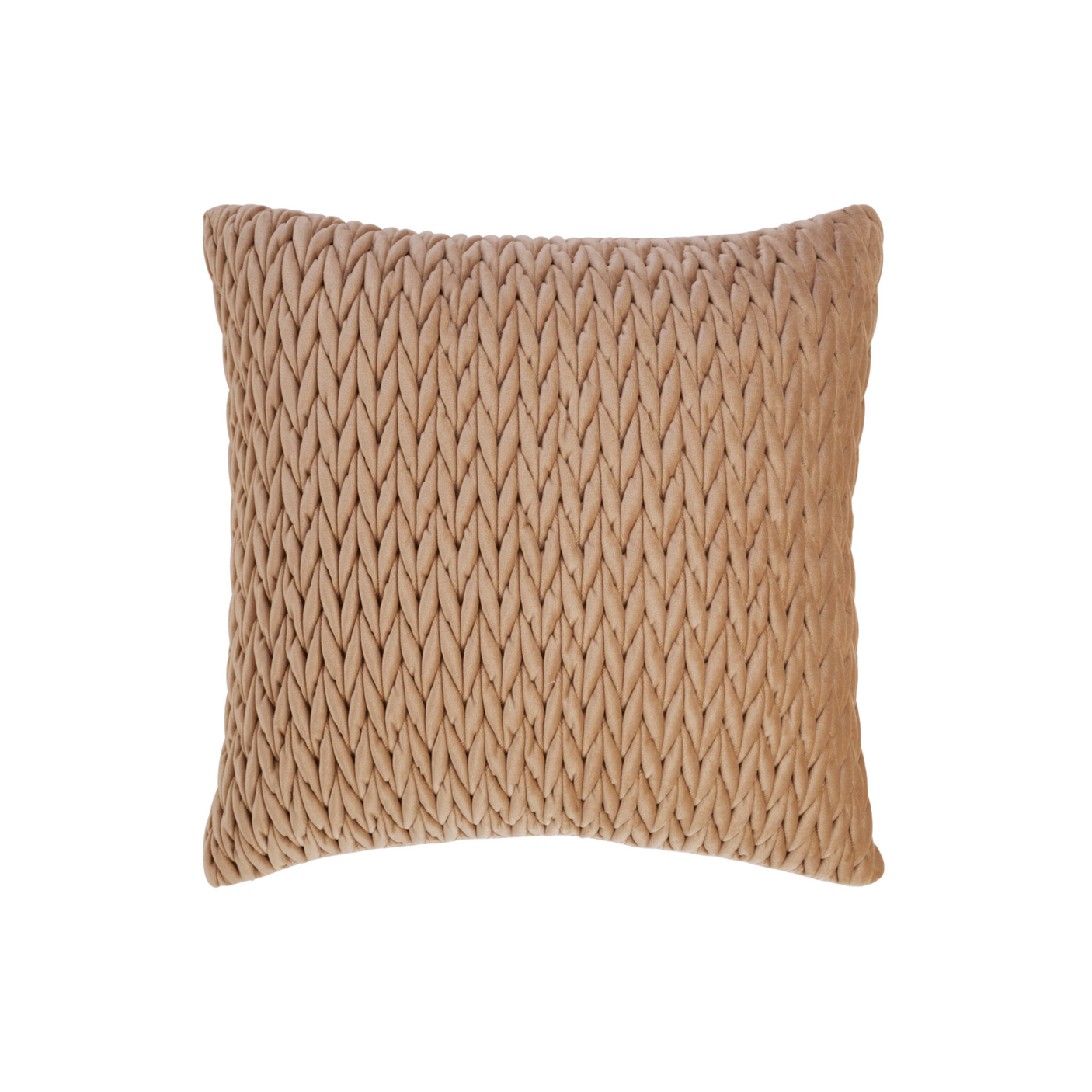 Putetrekk flettet velur beige 45 x 45 cm