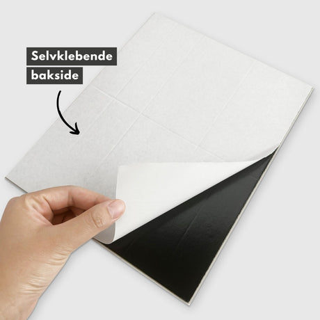 Alma gloss antrasitt selvklebende veggfliser - Lindas Dekor