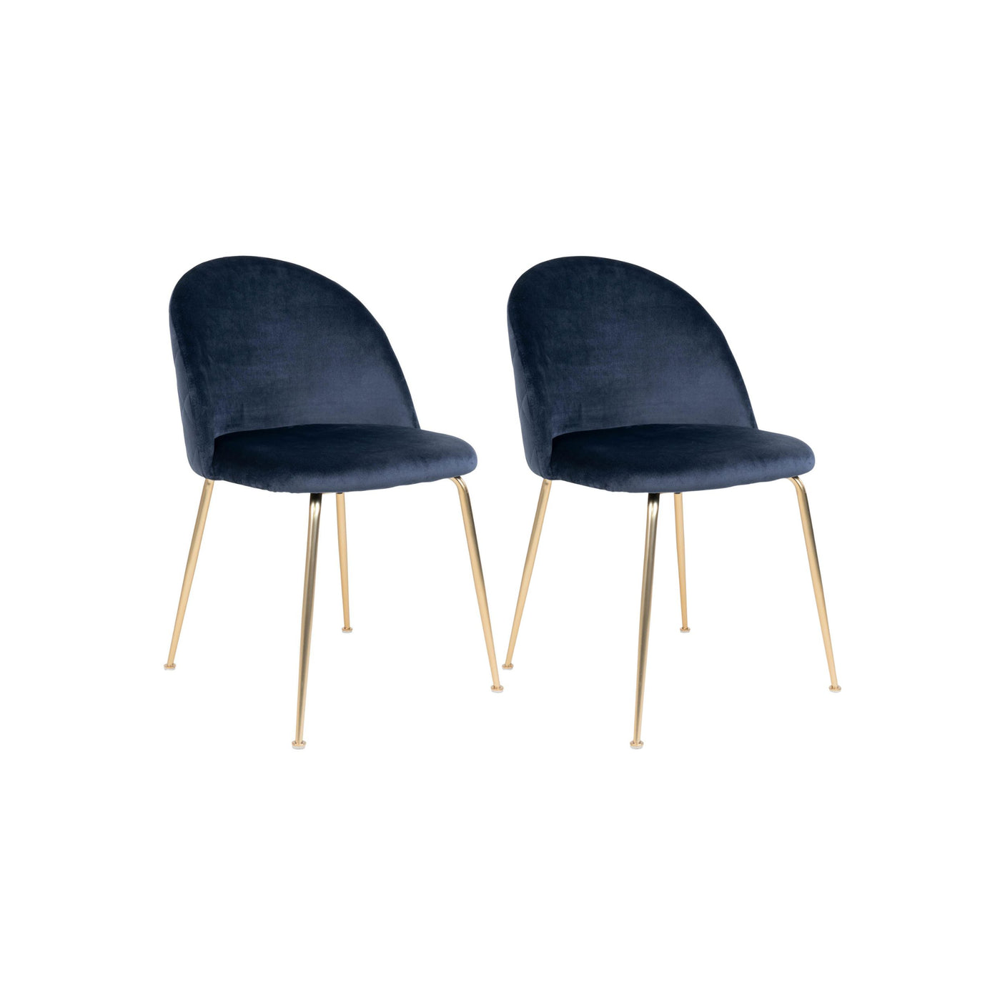 2-pk House Nordic Geneve velvet blå spisestol