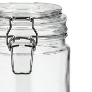 lufttett glass med metallklemme og silikonring