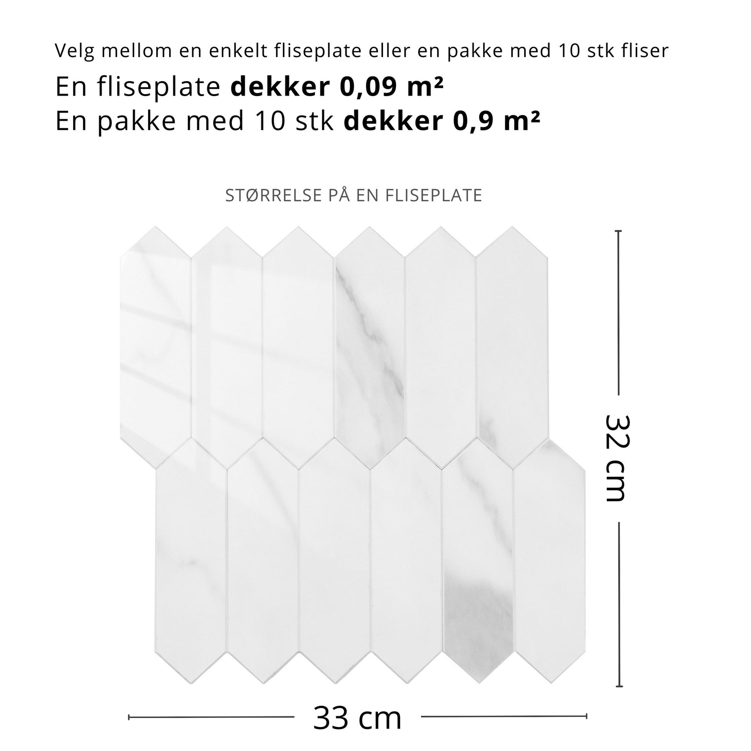 Caia långa hexagon självhäftande väggplattor