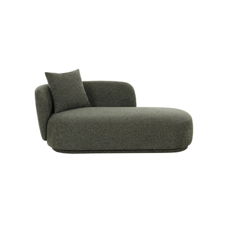 Mykonos Daybed i grønn tekstil med pute – moderne lounge design.