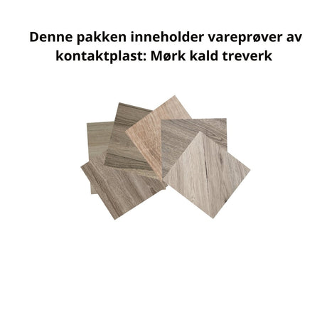 Vareprøver av mørk kaldt treverk 