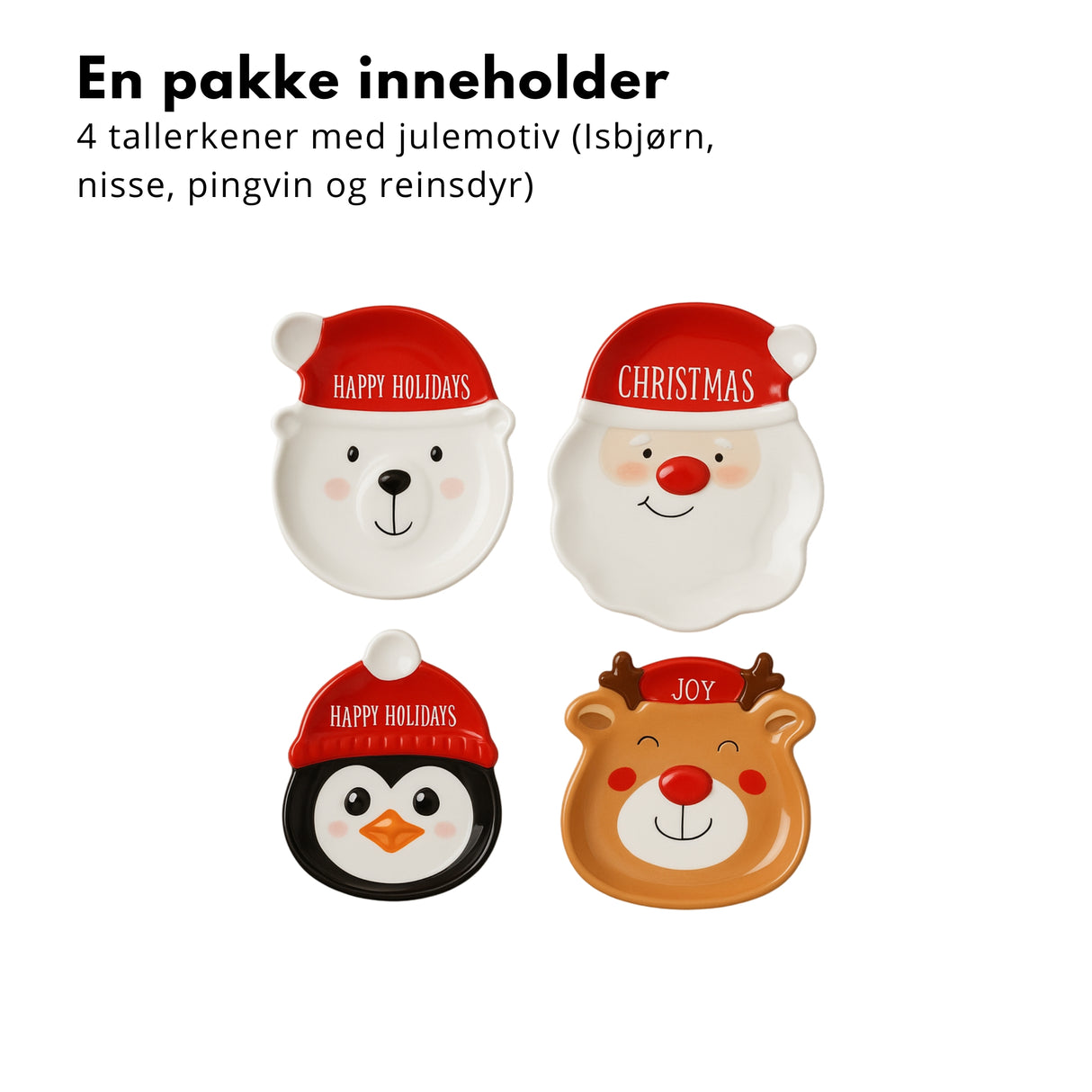 4-pk Tallerken juledesign