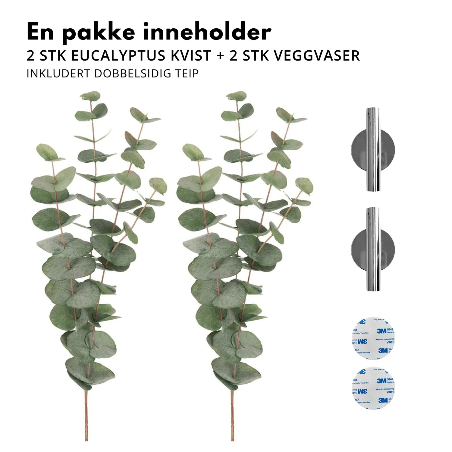 Eucalyptus & Manhattan veggvase, sølv