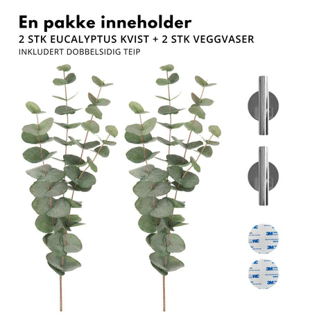 Väggvas med eukalyptus och Manhattan, silver