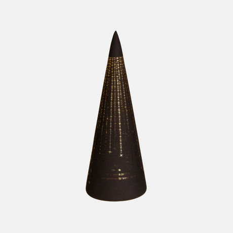 LED-lyslykt "Det lyser..." svart kon 25 cm - Lindas Dekor