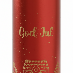 Lyslykt LED Pepperkakeby rød 8 x 20cm