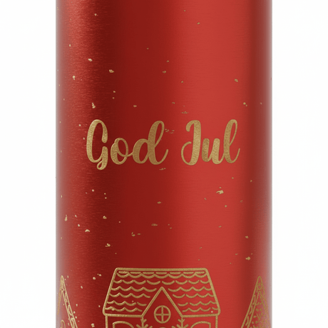 Lyslykt LED God jul röd 8 x 20cm - Lindas Dekor