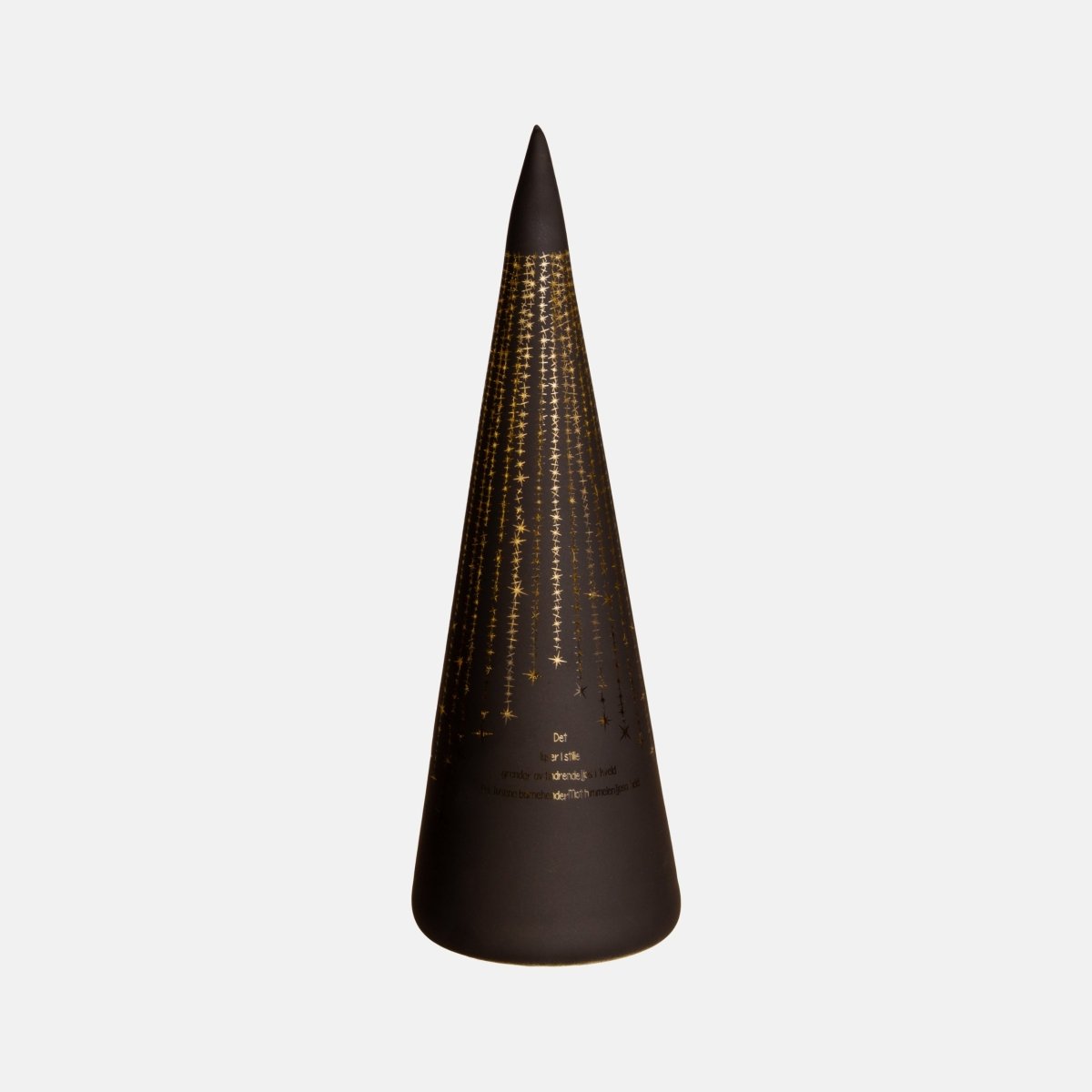LED lyslygte «Der lyser...», sort kegle 30 cm - Lindas Dekor
