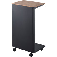 Sidebord med hjul sort 55 x 31 cm