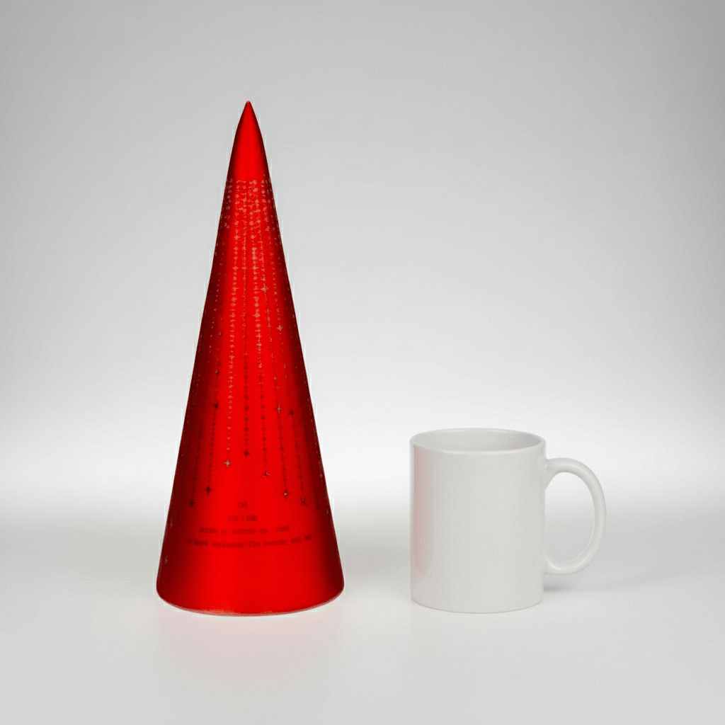 Lyslykt LED "Det lyser..." Rød kjegle 25 cm - Lindas Dekor