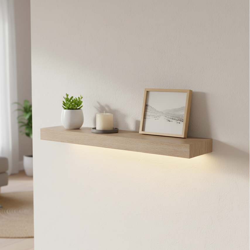 Hylla med LED-lampor, natur