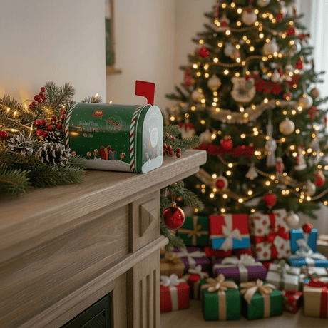 Liten grön postkasse till tomte - Lindas Dekor