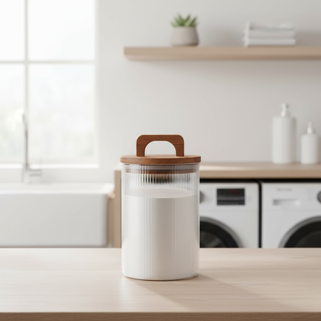 Glasskrukke med trelokk 900 ml