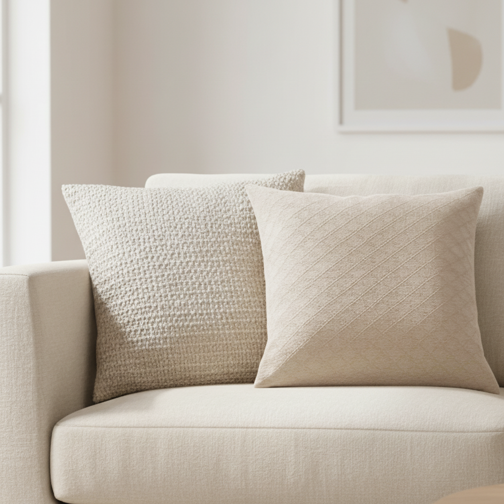 mykt bomullstrekk til pyntepute 45 cm