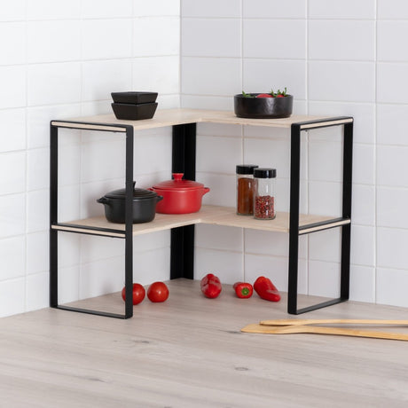 Hjørnehylle Blackwood 2 etasjer 40 x 35 cm - Lindas Dekor Oppbevaringshylle