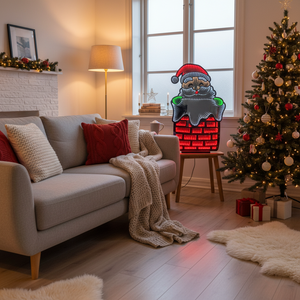 Nisse i pipe lysskilt tosidig 90 cm