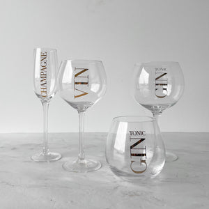 Champagneglass, transparent/gull