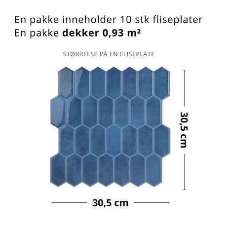 Alexandra blå selvklebende veggfliser er nydelige fliser til å fornye hjemmet med. 