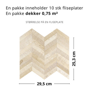 10-pk Nordic Chevron självhäftande väggplattor