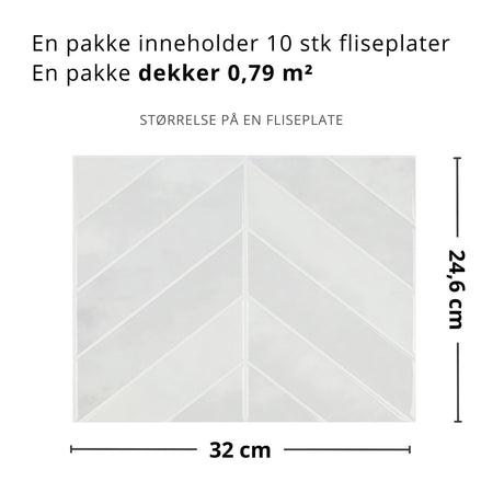 Evelina vita självhäftande väggplattor