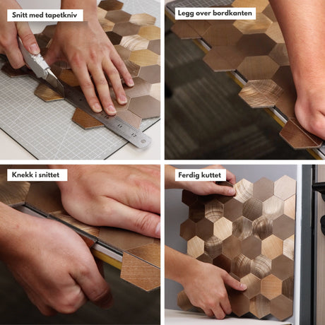 10-pack Sofie hexagon självhäftande väggplattor