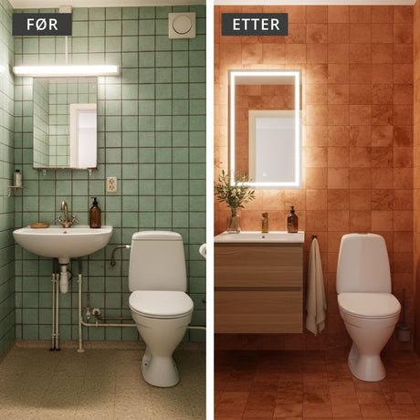 Montering av Bodø fliser på glatt underlag i gang