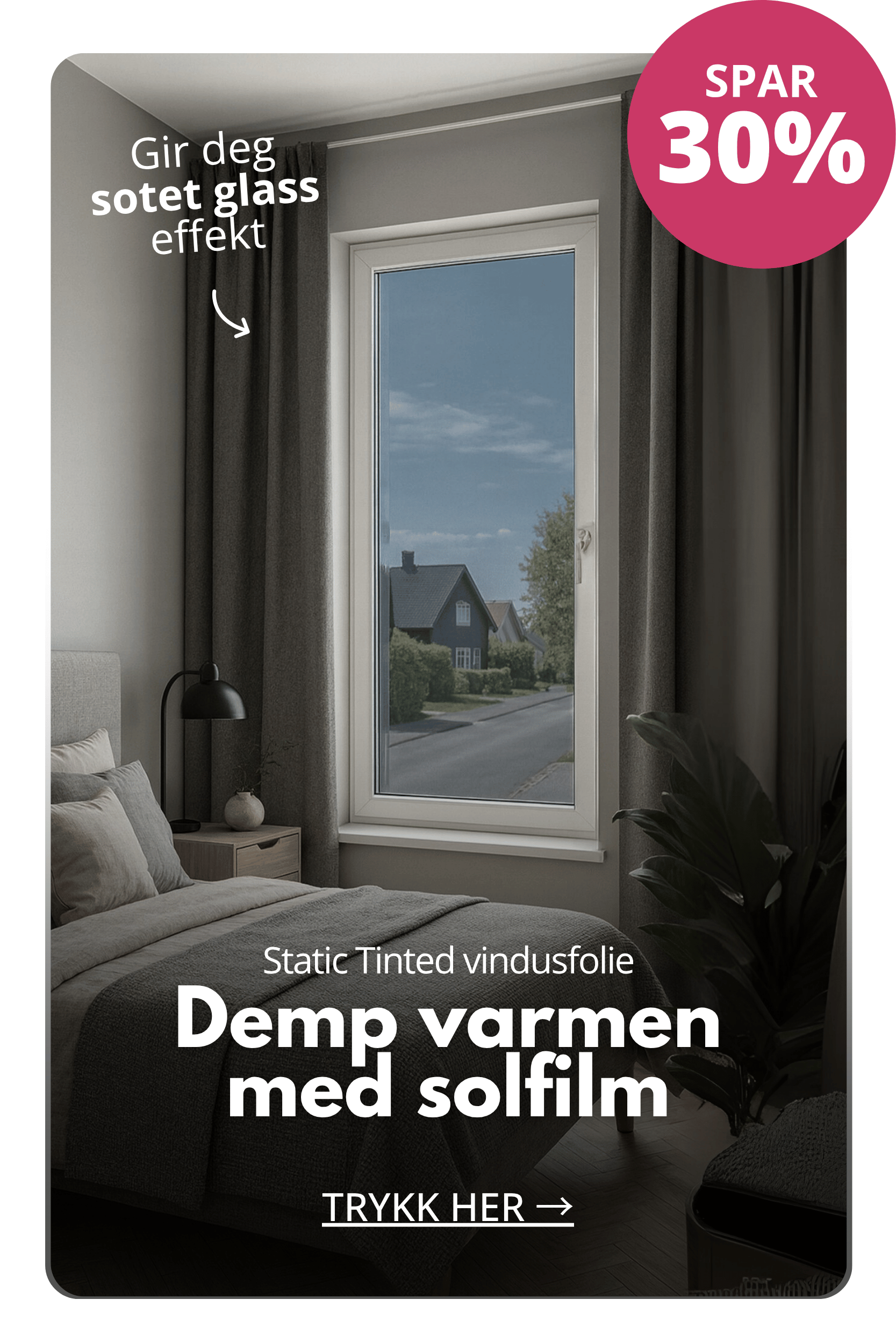 Erbjudande på statisk färgad fönsterfolie som dämpar värme