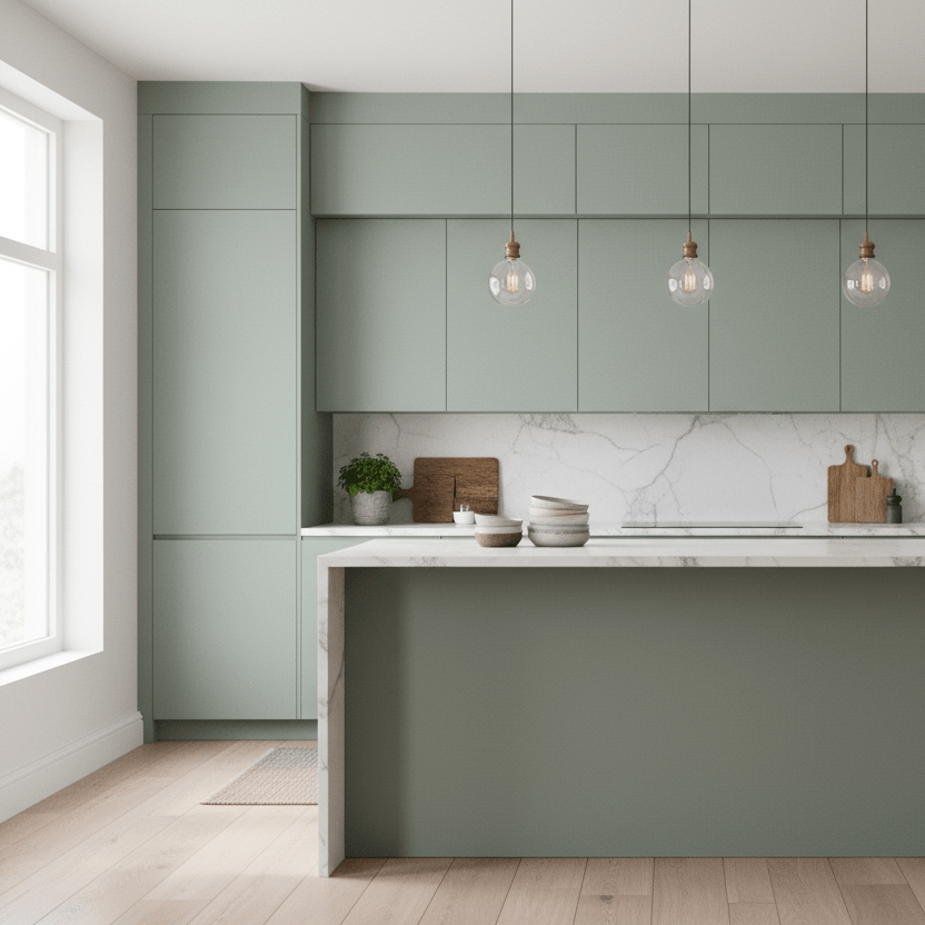 Uni matt sage green kontaktplast - Lindas Dekor