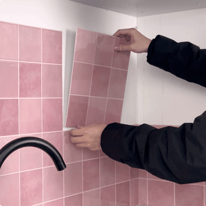 10-pk Torine Rosa selvklebende veggfliser - Lindas Dekor Veggfliser