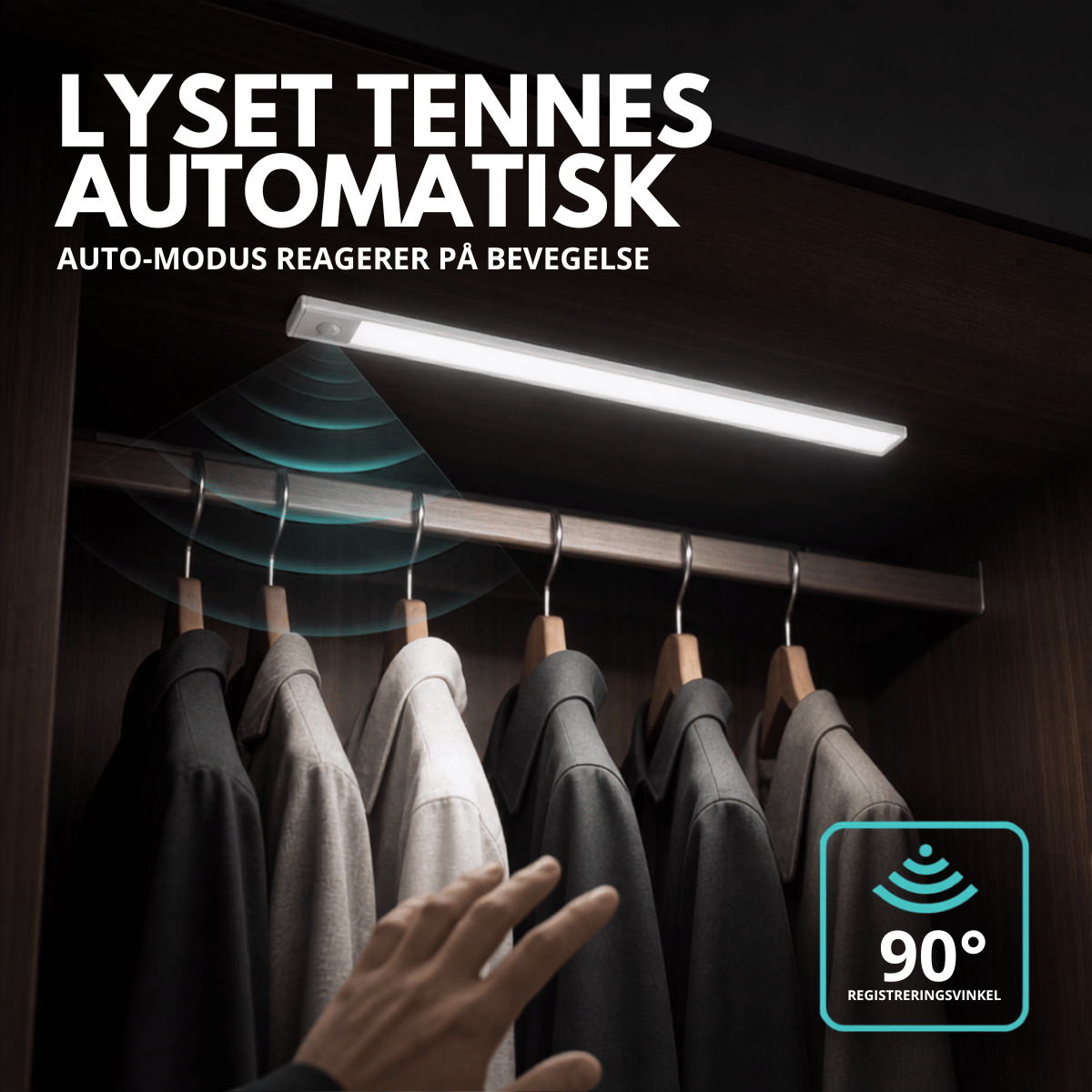 Uppladdbar LED-lista med rörelsesensor 60 cm