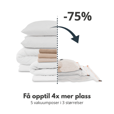 5-pk vakuumposer til oppbevaring - Lindas Dekor Vakuumpose