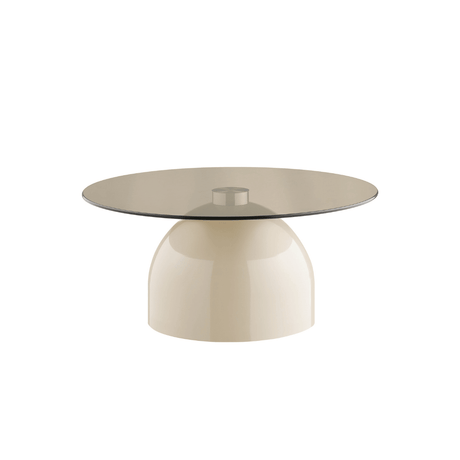 Ravello sofabord herdet glass grå/beige ø70 cm - Lindas Dekor Sofabord