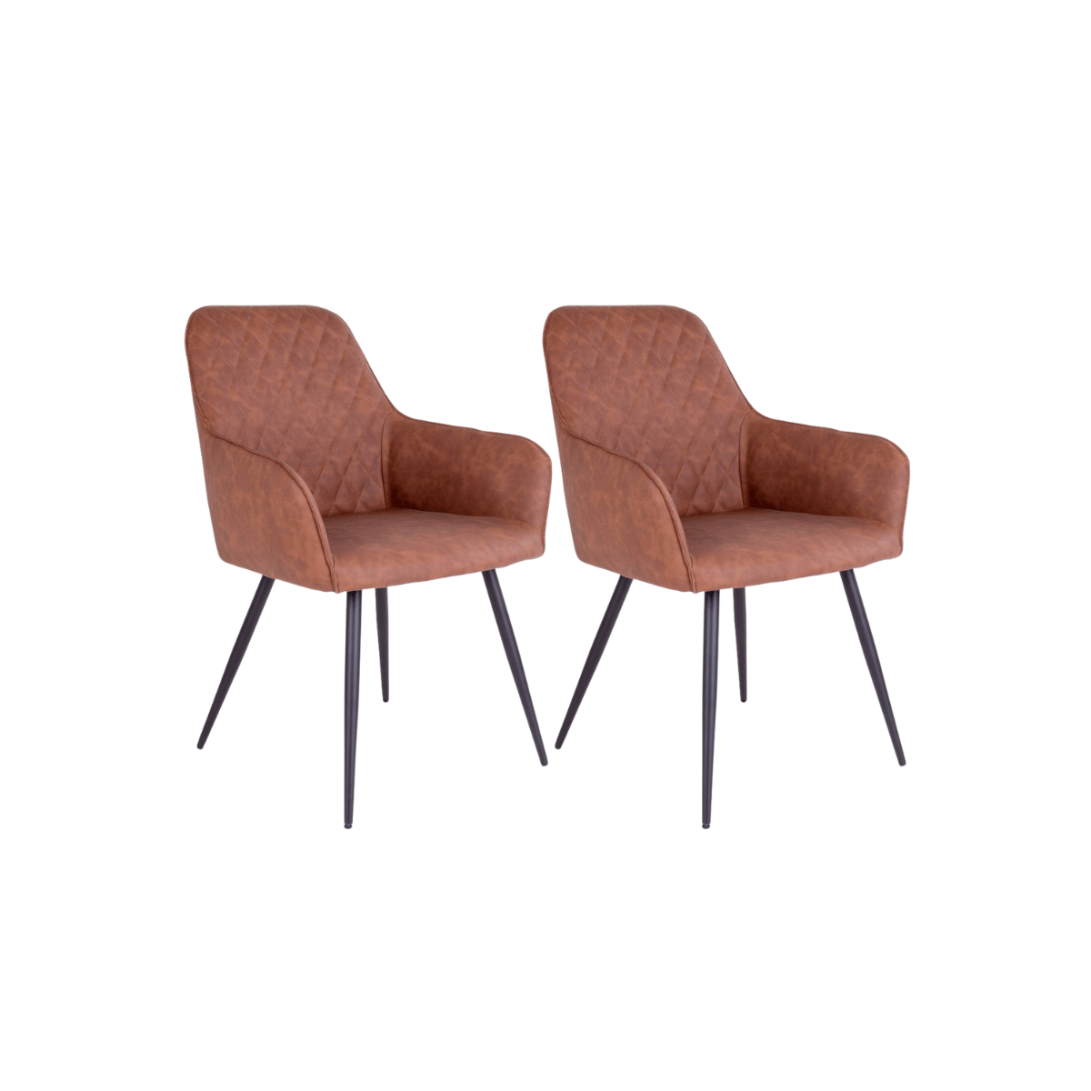 2-pk Harbo spisestol brun PU-skinn