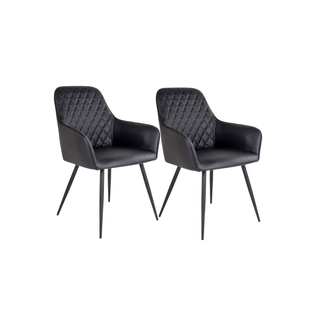 2-pk Harbo spisestol sort PU-skinn
