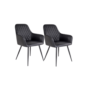 2-pk Harbo spisestol sort PU-skinn