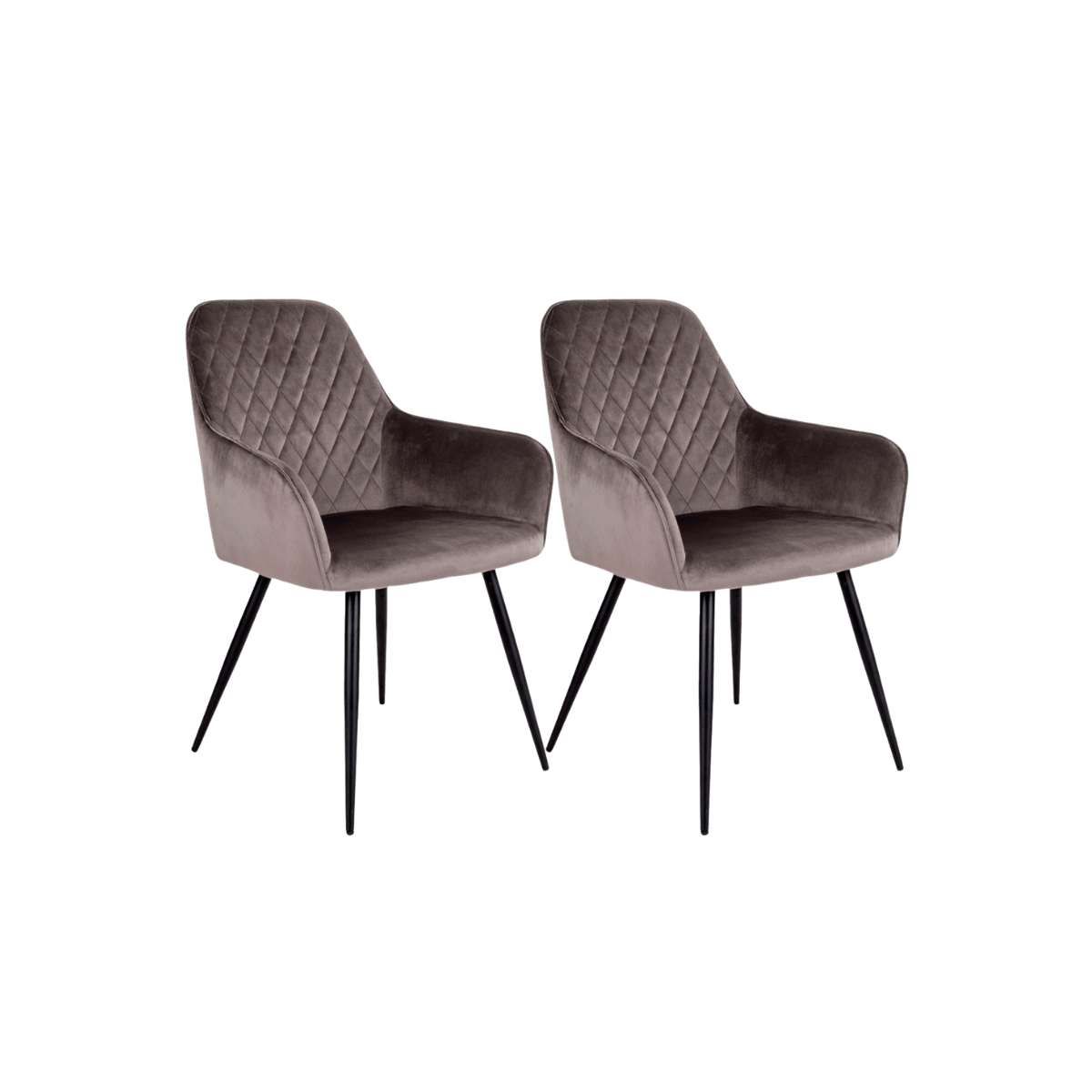 2-pk Harbo spisestol lys brun velur